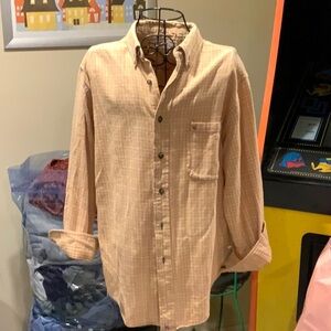 Tan Casual Button Down Shirt with Classic Collar